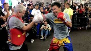 SOUND ON: LISTEN & WATCH MANNY PACQUIAO CRACK on the PADS!