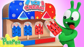 PeaPea Takes on the Hot vs Cold Ice Cream Challenge - Kids Animation - Cartoon for Kids