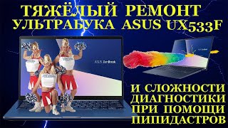 Тяжелый ремонт ультрабука Asus Zenbook UX533F и проблемы диагностики ноутбуков с помощью пипидастров