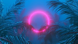 Loop Neon Background 🟣 Retro Futuristic | Landscape | Round Frame Loop | Screensaver | INFINITE LOOP