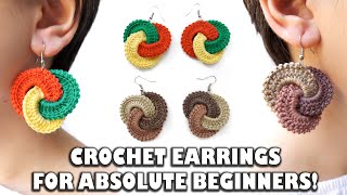 Crochet BORROMEAN EARRINGS Tutorial For Beginners (+ENG SUB)!⭕  #crochettutorial #crochetearrings