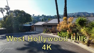 Relaxing Drive in West Hollywood Hills, Los Angeles, California ASMR 4K