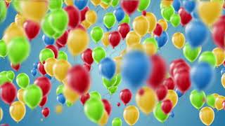 60:00 Minutes / Balloons Flying on Blue Background  Motion Graphics  4K (Free)