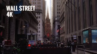 Relaxing Walk Around Wall Street (rush hour) - NEW YORK CITY | Financial District 🗽 4k - 2024