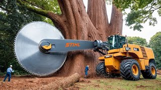 Extreme Dangerous Fastest Big Chainsaw Cutting Tree Machines | Monster Stump Removal Excavator #59