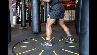 BASIC BOXING FOOTWORK: CIRCLE AGILITY LADDER & HEAVY BAG DRILLS