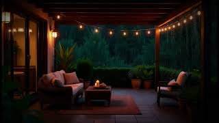 Tranquil Patio Ambience with Rain Sounds | Cozy Evening Relaxation ASMR  #asmrrain #patioperfection