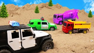 Rescue the truck from the pit with excavator and crane truck | Car toy stories | Tito Truck