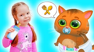 Bubbu котик и Настя играют в игре | Сборник мультиков про Бубу и Настю