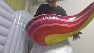 【最難関】ユニコーン浮き輪275cm　口で膨らますblow up unicorn pool float by mouth　#浮き輪　#肺活量　#酸欠