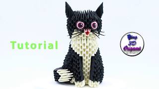 3D Origami Cat Tutorial 4K - Origami 3D Gattino Tutorial 4K