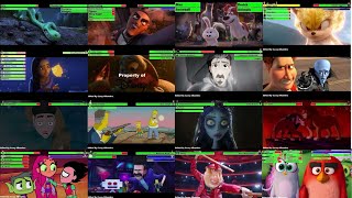 Animated Movie Villains Defeats and Deaths with heathbars Competition