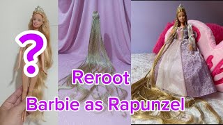 CÓMO CAMBIAR EL CABELLO A UNA MUÑECA, CÓMO HACER UN REROOT as Rapunzel, Reroot barbie Rapunzel