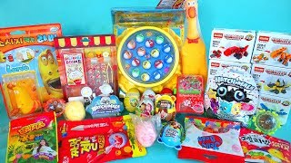 여러 장난감들, various toys, 라바, 화석캐기, 미니어처세트, 조립완구, 해치멀, 모찌, 낚시놀이, 스펀지밥, 마샤와곰, 키티 서프라이즈, 시크릿프렌즈, 뽑기토이캔디