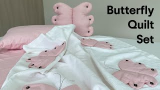 Butterfly Baby Quilt Set Making | Baby Pique Set Sewing 🦋| Kelebek Bebek Yorgan Takım  Dikimi.!!