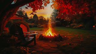 Fall autumn ambience fireplace sounds fallen leaves