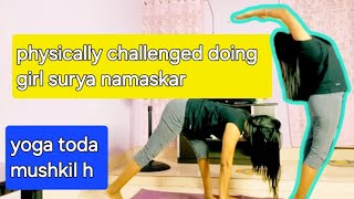 how physically challenged girl does yoga // surya namaskar //