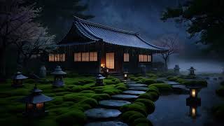 Rain and Gentle Thunder Sounds in a Serene Japanese Garden | Relaxing Ambience for Sleep & Study