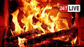 🔥 4K Fireplace Ambience (24/7 NO MUSIC). Fireplace with Burning Logs and Crackling Fire Sounds